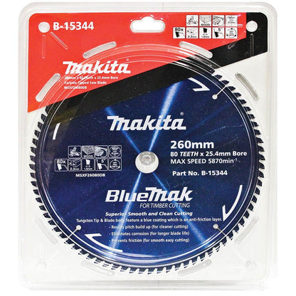 MAKITA 260mm 80T TCT Circular Saw Blade for Wood Cutting - Mitre Saws - BLUEMAK