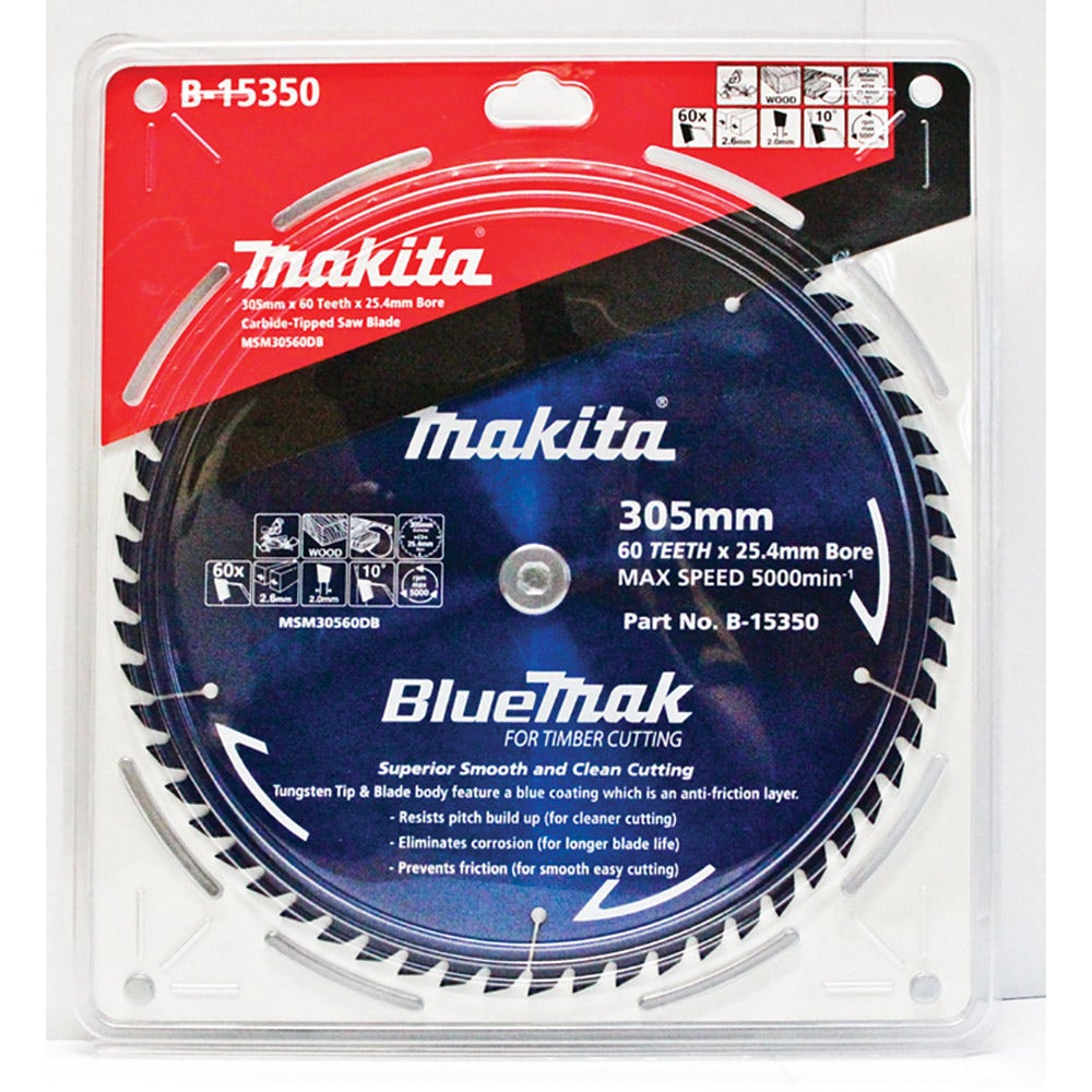 MAKITA 305mm 60T TCT Circular Saw Blade for Wood Cutting - Mitre Saws - BLUEMAK B15350