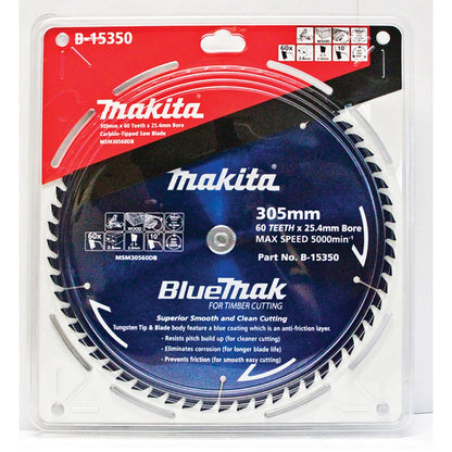 MAKITA 305mm 60T TCT Circular Saw Blade for Wood Cutting - Mitre Saws - BLUEMAK B15350