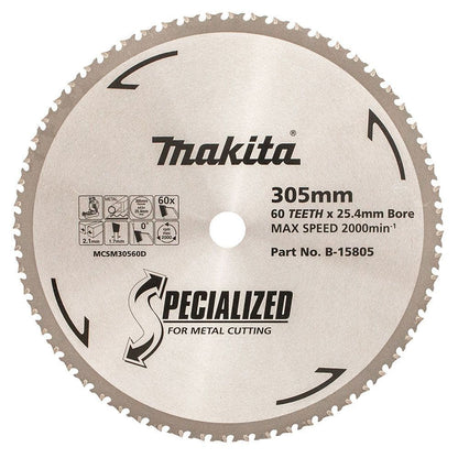 MAKITA 305mm 60T TCT Circular Saw Blade for Metal Cutting - SPECIALIZED B-15805