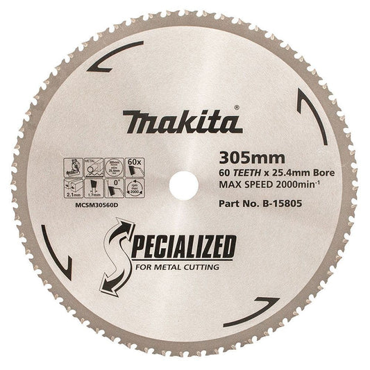 MAKITA 305mm 60T TCT Circular Saw Blade for Metal Cutting - SPECIALIZED B-15805