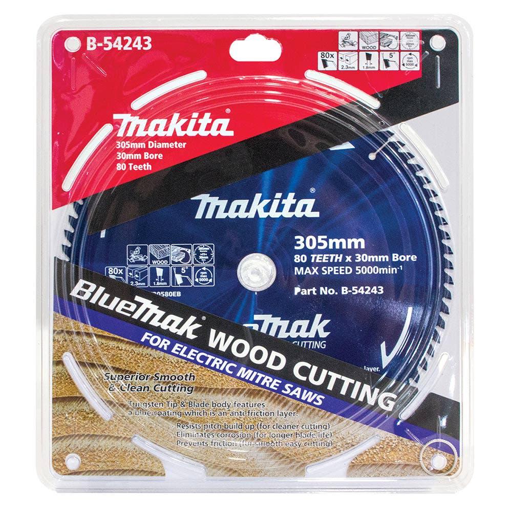 MAKITA 305mm 80T TCT Circular Saw Blade for Wood Cutting - Mitre Saws - BLUEMAK B-54243