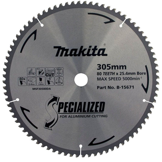 MAKITA 305mm 80T TCT Circular Saw Blade for Aluminium Cutting - SPECIALIZED B-15671