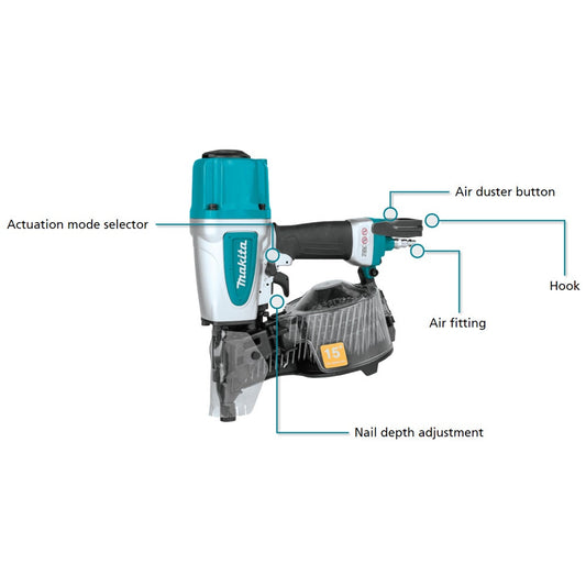 MAKITA 32-65mm Construction Air Nailer Coiler AN613