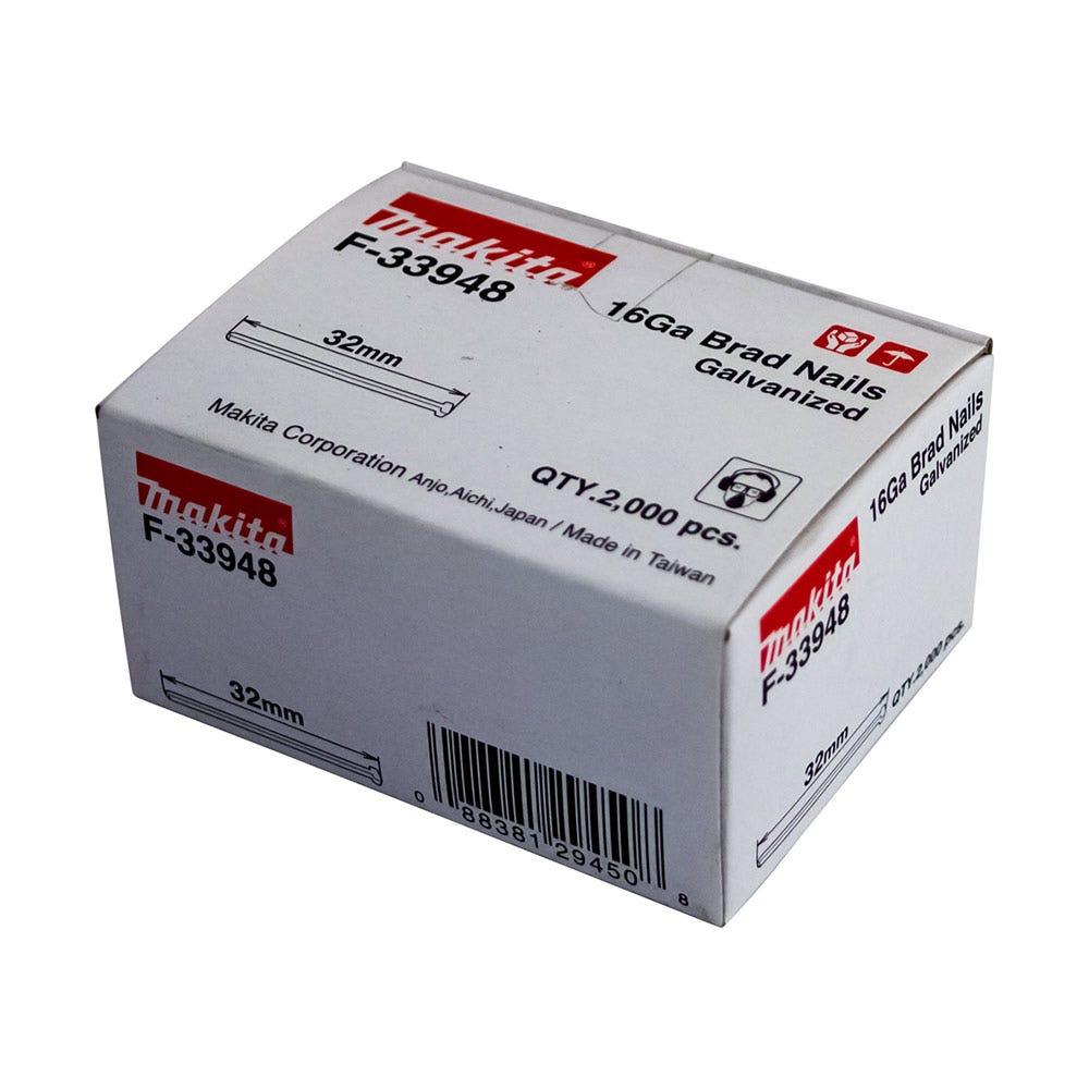 MAKITA 32 x 1.6mm EG 16GA C Nail Brad 2000Box F33948