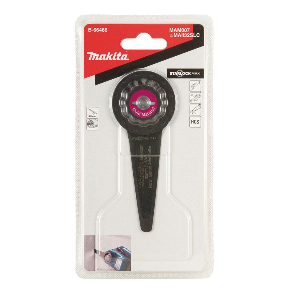 MAKITA 32 x 70mm Starlock Max Multi-Tool for Silicon Joint Cutter Blade B-66466