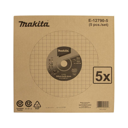 MAKITA 355x4.3x25.4mm Metal Cut Disc - 5 Piece E-12790-5