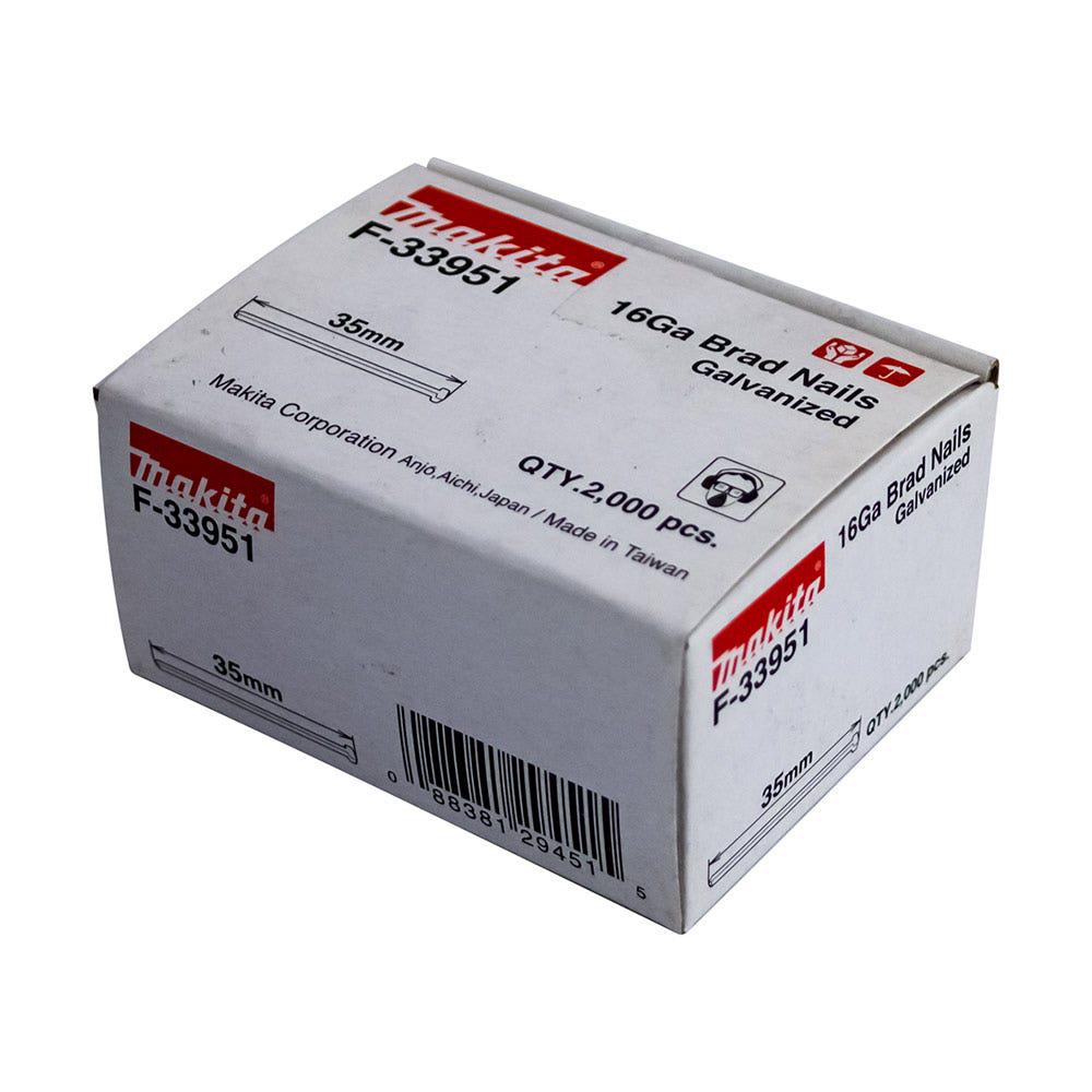 MAKITA 35 x 1.6mm EG 16GA C Nail Brad 2000Box F33951