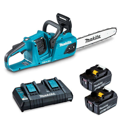 MAKITA 36V (18Vx2) Brushless 2 x 5.0Ah 350mm Chainsaw Kit DUC355PT2