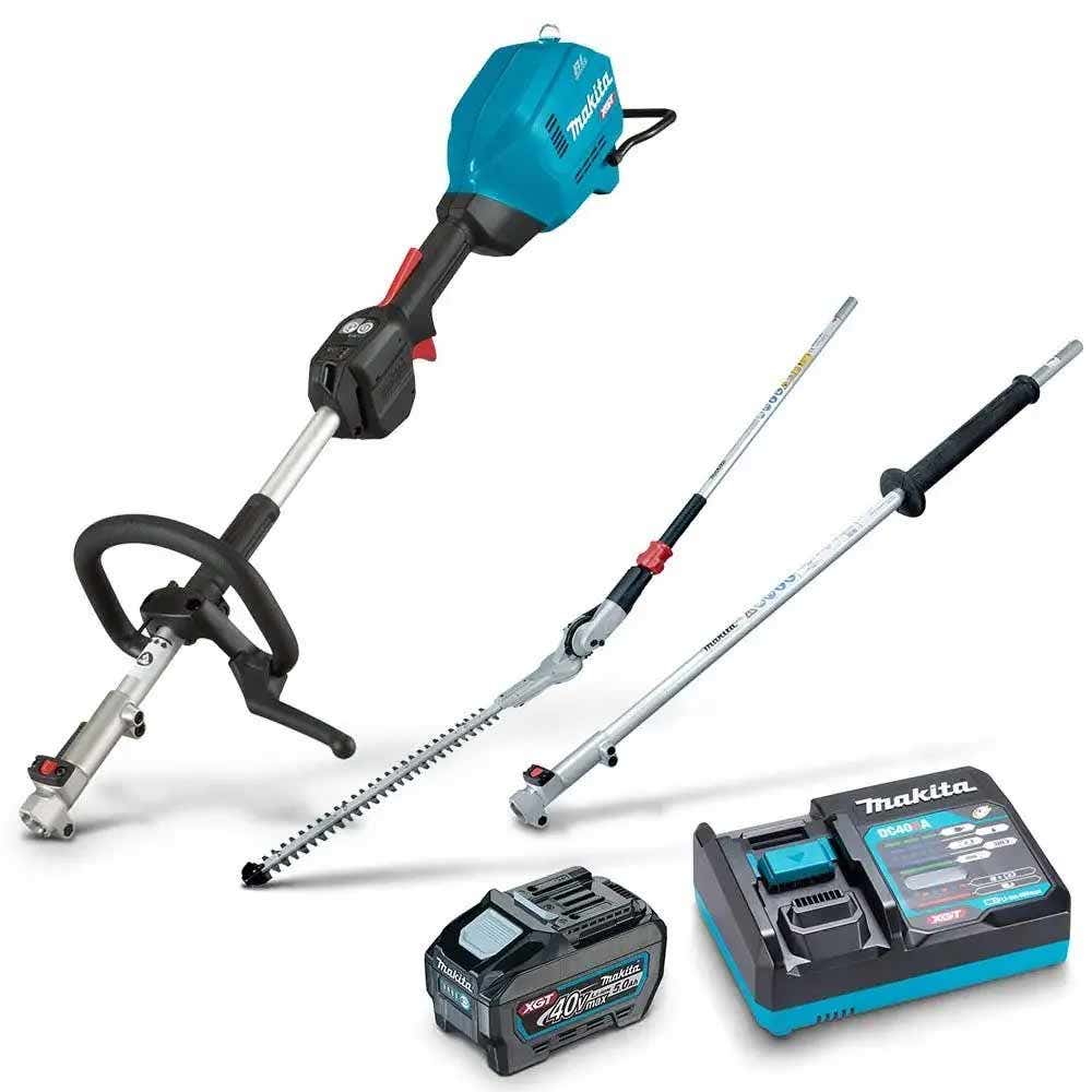MAKITA 40V MAX XGT Brushless Multi-Function Power Head Kit 1 x 5.0Ah w. Hedge Trimmer and Extension Pole UX01GT101-B