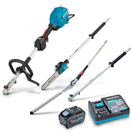 MAKITA 40V MAX XGT Brushless Multi-Function Power Head Kit 1 x 5.0Ah w. Hedge Trimmer, Pole Saw and Extension Pole UX01GT103-B