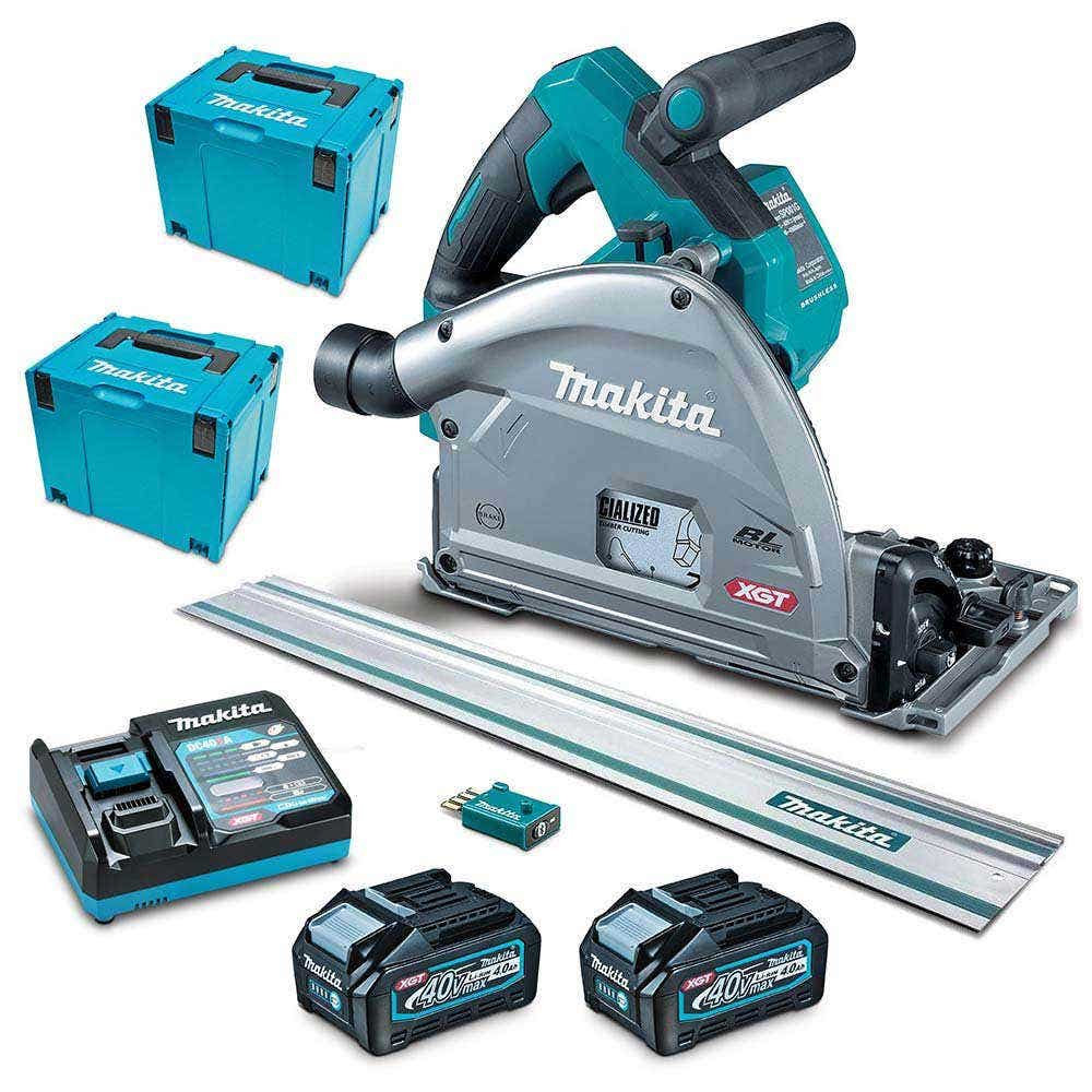 MAKITA 40V Max XGT Brushless AWS 2 x 4.0Ah 165mm Plunge Cut Saw Kit SP001GM201T