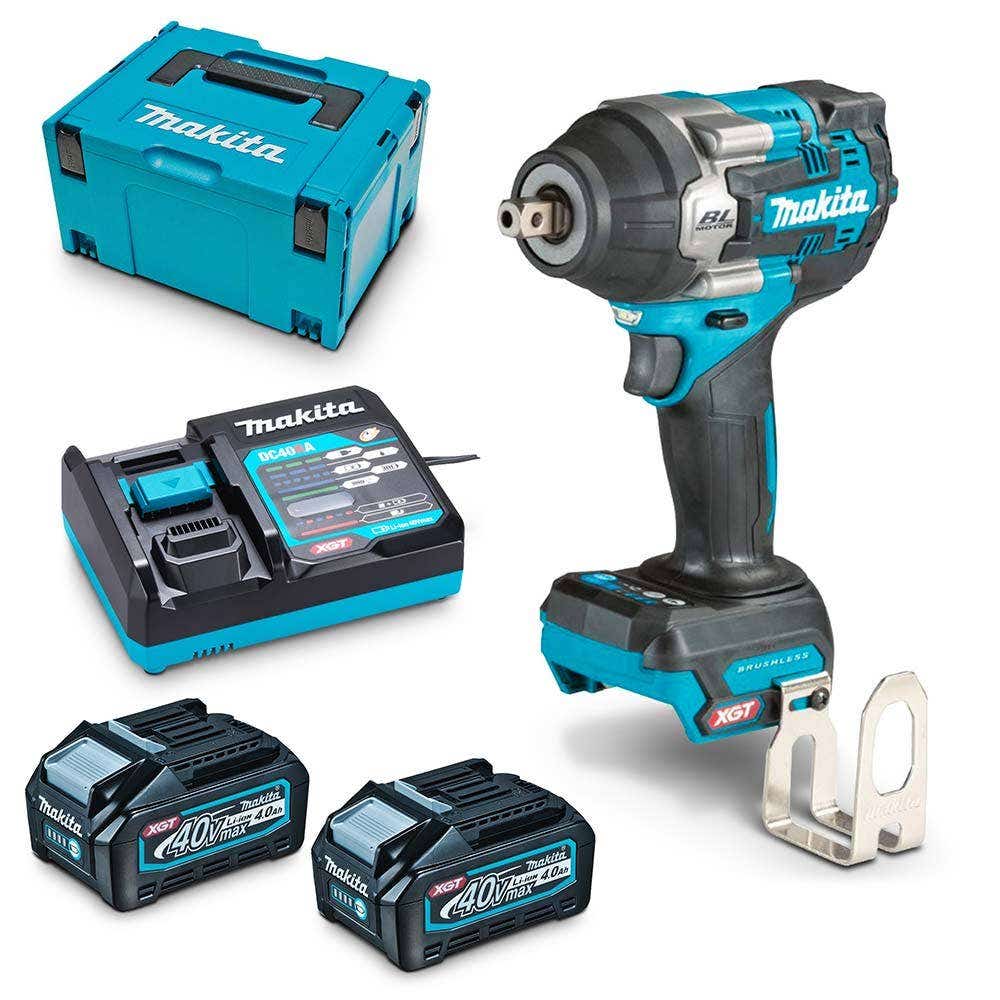 MAKITA 40V Max XGT Brushless 2 x 4.0Ah 1 2 Mid Torque Pin Detent Impact Wrench Kit TW008GM201