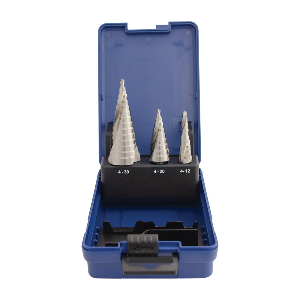MAKITA 4-12mm 4-20mm 4-30mm HSS-G Step Drill Bit Set - 3 Piece P-69951
