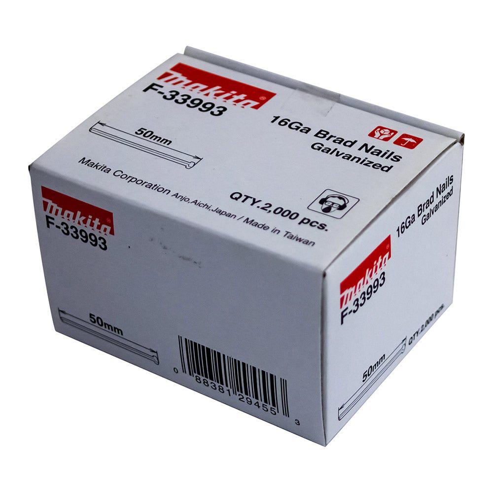 MAKITA 50 x 1.6mm EG 16GA C Nail Brad 2000Box F33993