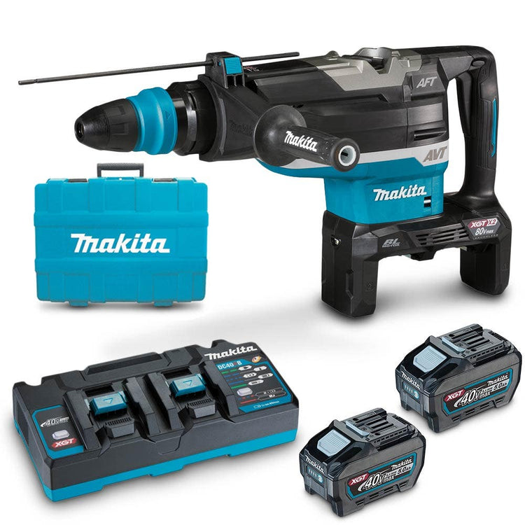 MAKITA 80V Max (40Vx2) XGT Brushless 2 x 5.0Ah SDS Max Rotary Hammer Kit HR006GT201
