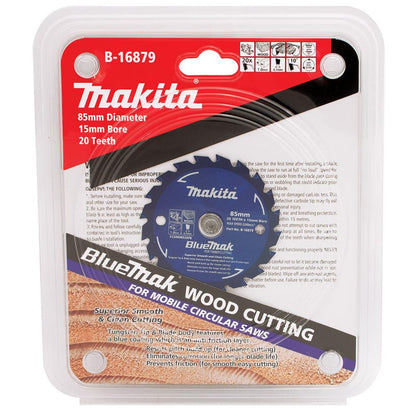 MAKITA 85mm 20T TCT Circular Saw Blade for Wood Cutting - Cordless Saws - BLUEMAK
