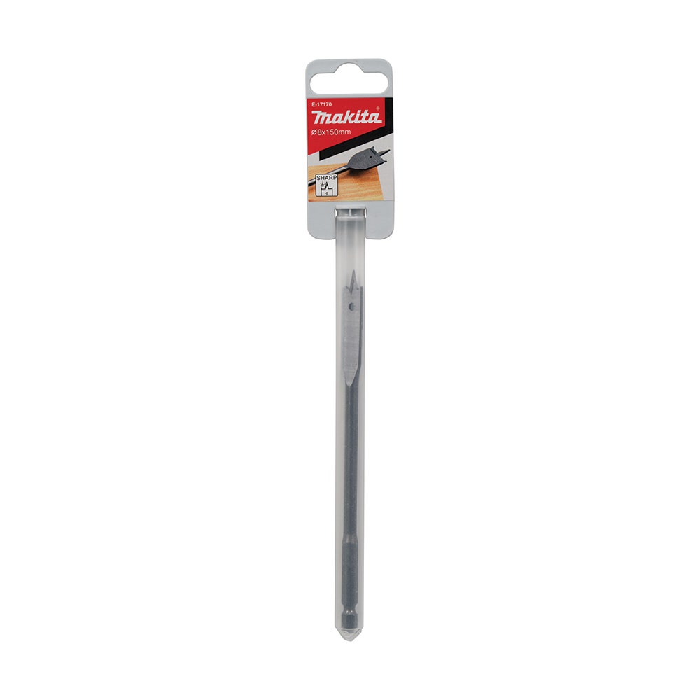 MAKITA 8 X 150mm Flat Wood Spade Bit - 1 4 Hex E-17170
