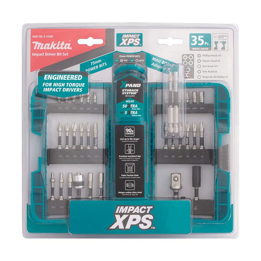 MAKITA Impact XPS 50 and 75mm Screwdriver Bit Set - 35 Piece E-14180