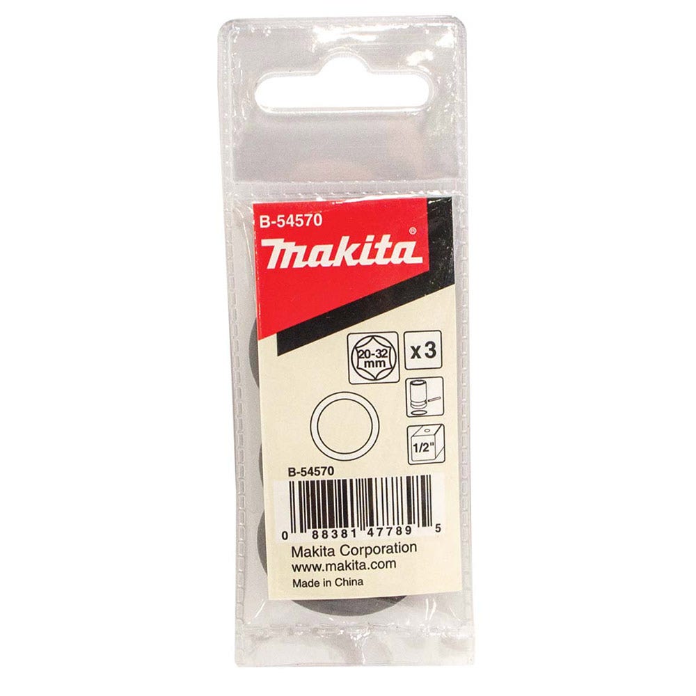 MAKITA O Ring Set 1 2 Impact Socket 20mm-32mm - 3 Piece B-54570