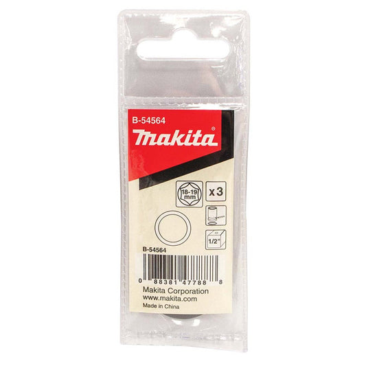 MAKITA O Ring Set 1 2 Impact Socket 18mm and 19mm - 3 Piece B-54564