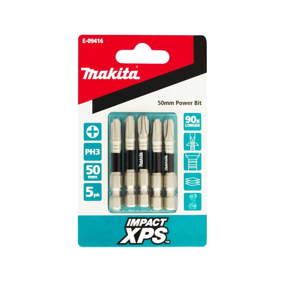 MAKITA PH3 x 50mm Impact XPS Power Bit - 5 Piece E-09416