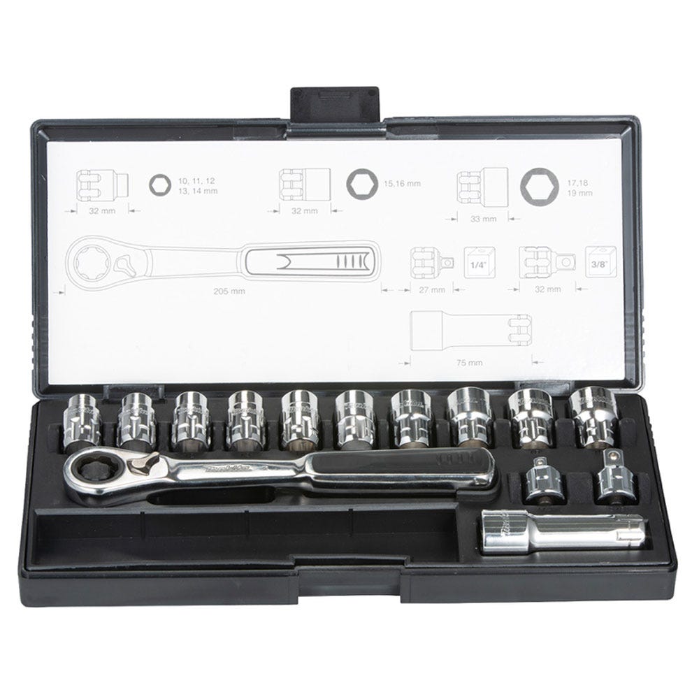 MAKITA Pass Thru Socket Set - 14 Piece B-65595