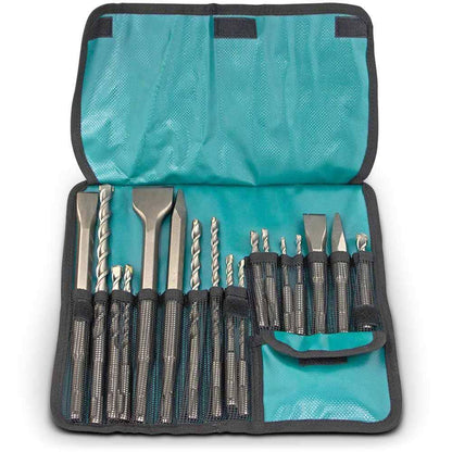 MAKITA SDS-Plus TCT Hammer Drill Bit and Chisel Set - 17 Piece D-53073
