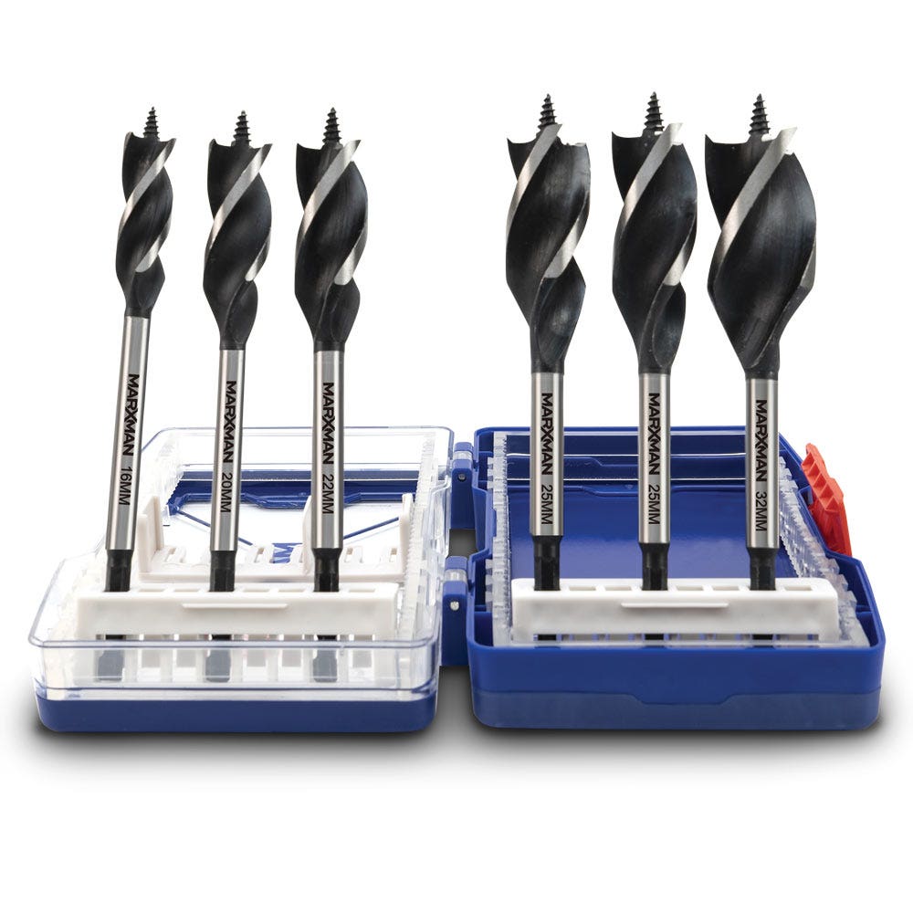 MARXMAN 16-32mm 1 4-Hex Spade Auger Wood Drill Bit Set - 6 Piece MSBAS6PC