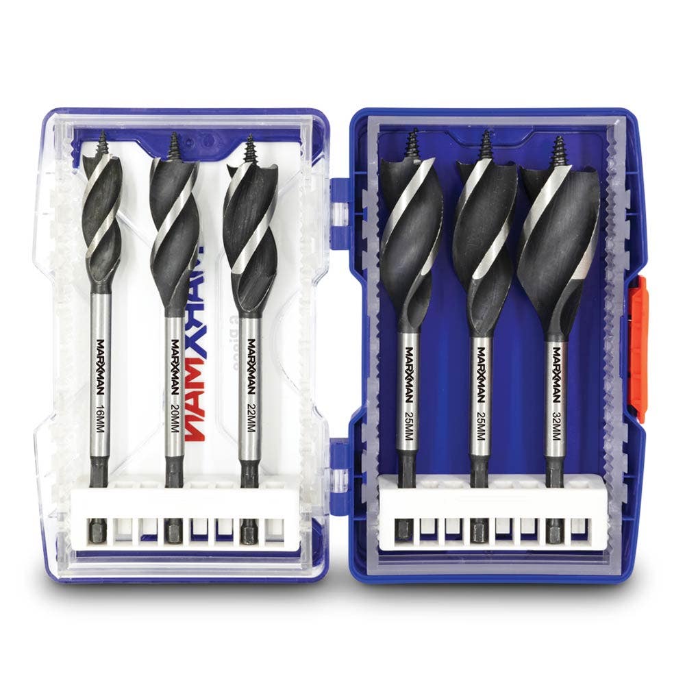 MARXMAN 16-32mm 1 4-Hex Spade Auger Wood Drill Bit Set - 6 Piece MSBAS6PC