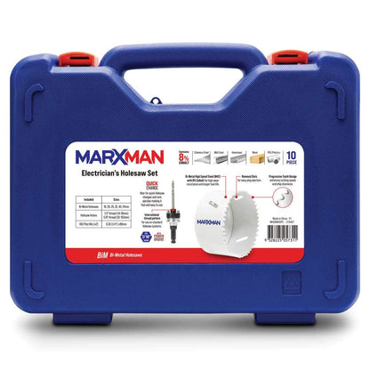 MARXMAN 16-51mm Bi-Metal Wood Electrician Holesaw Set - 10 Piece MHSBIM10PC