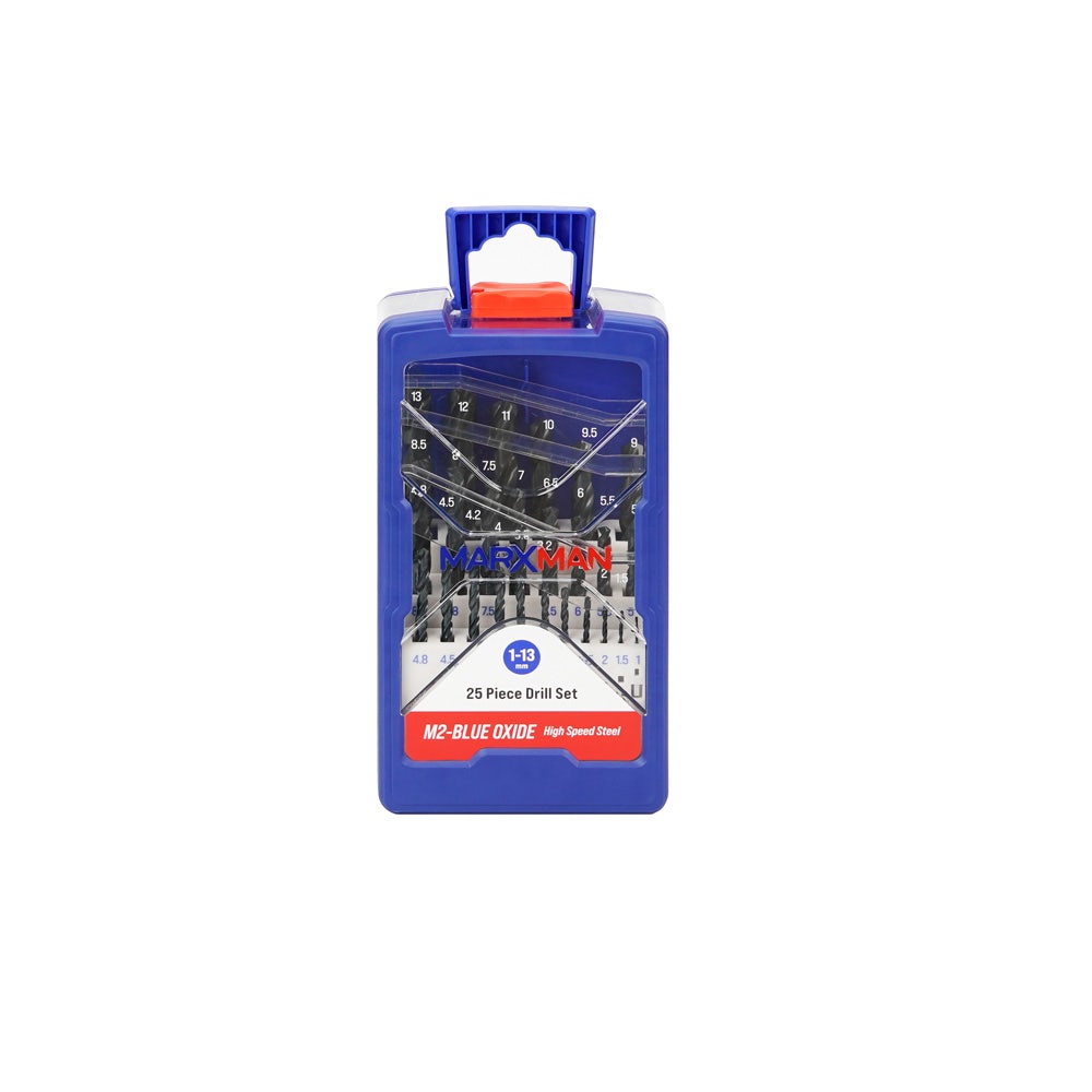 MARXMAN 1-13mm HSS-Blue Oxide Drill Bit Set - 25 Piece MHSSBOSET25PC
