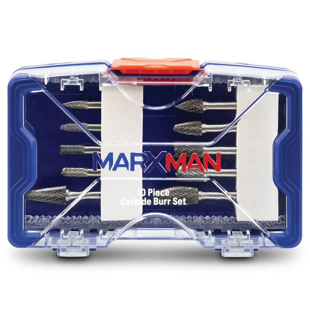 MARXMAN 1 4-Sh D-Cut Carbide Burr TC Bit Set - 10 Piece MCBS10PC