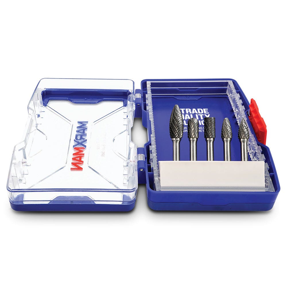 MARXMAN 1 4-Sh D-Cut Carbide Burr TC Bit Set - 5 Piece MCBS5PC