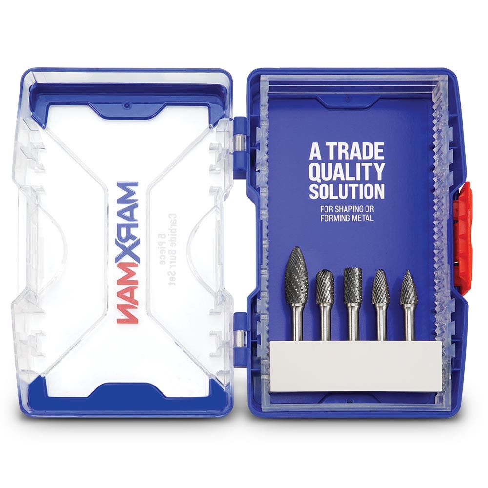 MARXMAN 1 4-Sh D-Cut Carbide Burr TC Bit Set - 5 Piece MCBS5PC