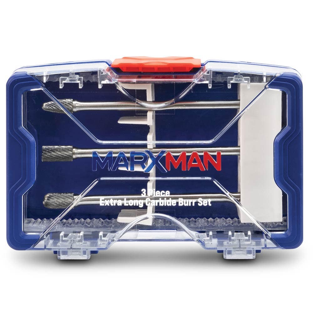 MARXMAN 1 4-Sh D-Cut Long Carbide Burr TC Bit Set - 3 Piece MCBLS3PC