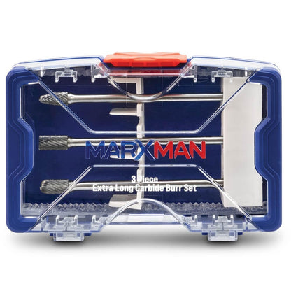 MARXMAN 1 4-Sh D-Cut Long Carbide Burr TC Bit Set - 3 Piece MCBLS3PC