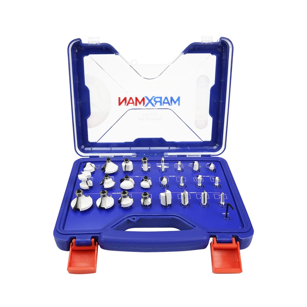 MARXMAN 1 4 Shank TCT Router Bit Set - 24 Piece MRBSTCT24PC
