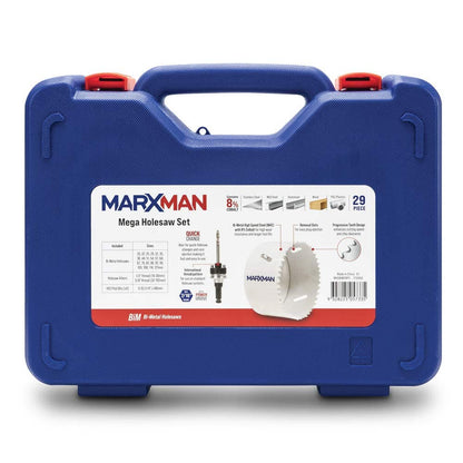 MARXMAN 20-121mm Bi-Metal Wood Mega Holesaw Set - 29 Piece MHSBIM29PC