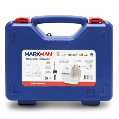 MARXMAN 20-76mm Bi-Metal Wood Maintenance Holesaw Set - 16 Piece MHSBIM16PC