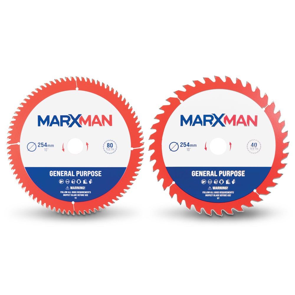 MARXMAN 254x30mm 40T 80T TCT Wood Circular Saw Blade Set - 2 Piece MMCSS2554080
