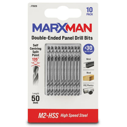 MARXMAN #30x50mm HSS Metal Panel D End Drill Bit - 10 Piece MDEPD3010PC