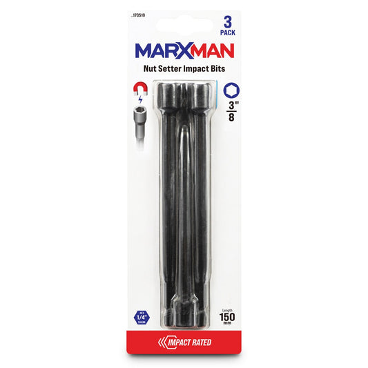 MARXMAN 3 8x150mm Magnetic Power Impact Nutsetter Bit - 3 Piece MN381503PC