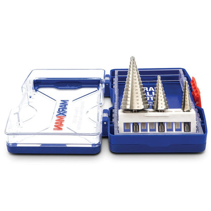 MARXMAN 4-12 4-20 6-35mm HSS Step Drill Bit Set - 3 Piece MSDSET3PC