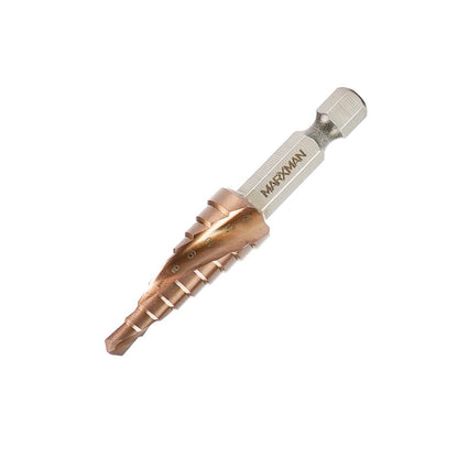 MARXMAN 4-12 4-20 6-35mm HSS COBALT Spiral Flute Step Drill Set - 3 Piece MSDSPCOSET3PC