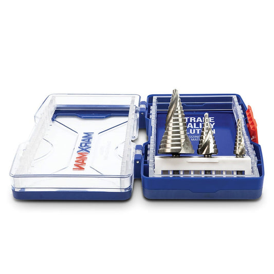 MARXMAN 4-12 4-20 6-35mm HSS Spiral Step Drill Bit Set - 3 Piece MSDSPSET3PC