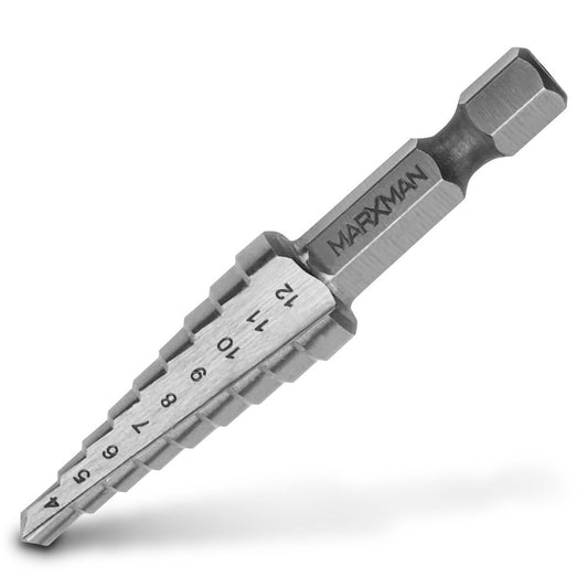 MARXMAN 4-12mm 1 4-Hex HSS Metal 9-Step Drill Bit MSD412HX