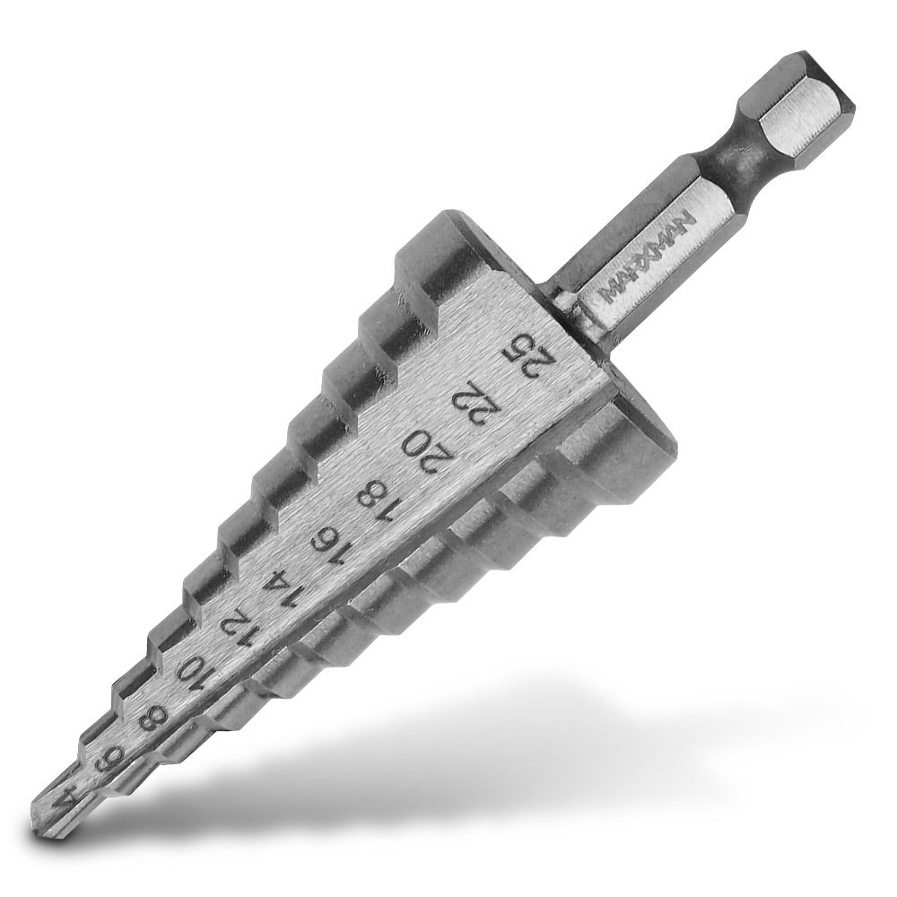 MARXMAN 4-25mm 1 4-Hex HSS Metal 11-Step Drill Bit MSD425HX