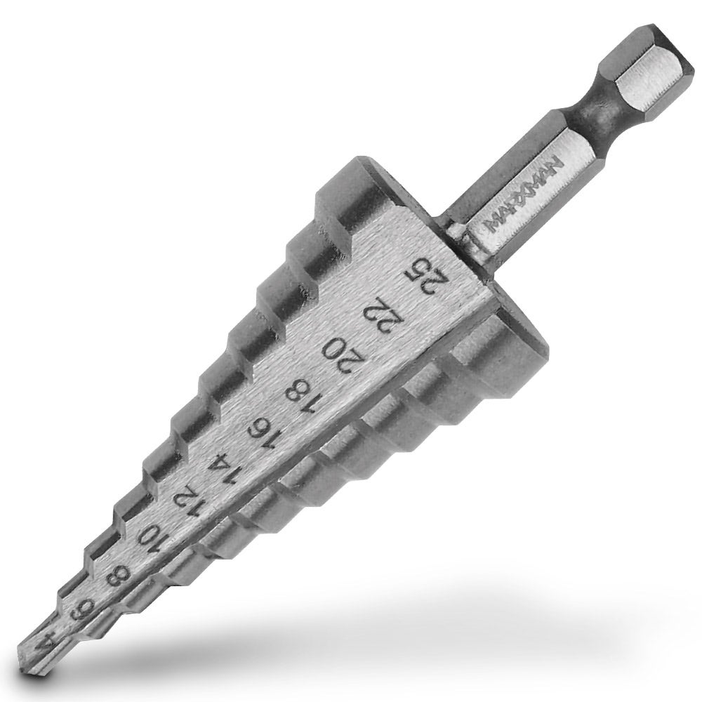 MARXMAN 4-25mm 1 4-Hex HSS Metal 11-Step Drill Bit MSD425HX