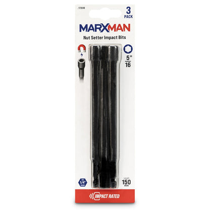 MARXMAN 5 16x150mm Magnetic Power Impact Nutsetter Bit - 3 Piece MN5161503PC